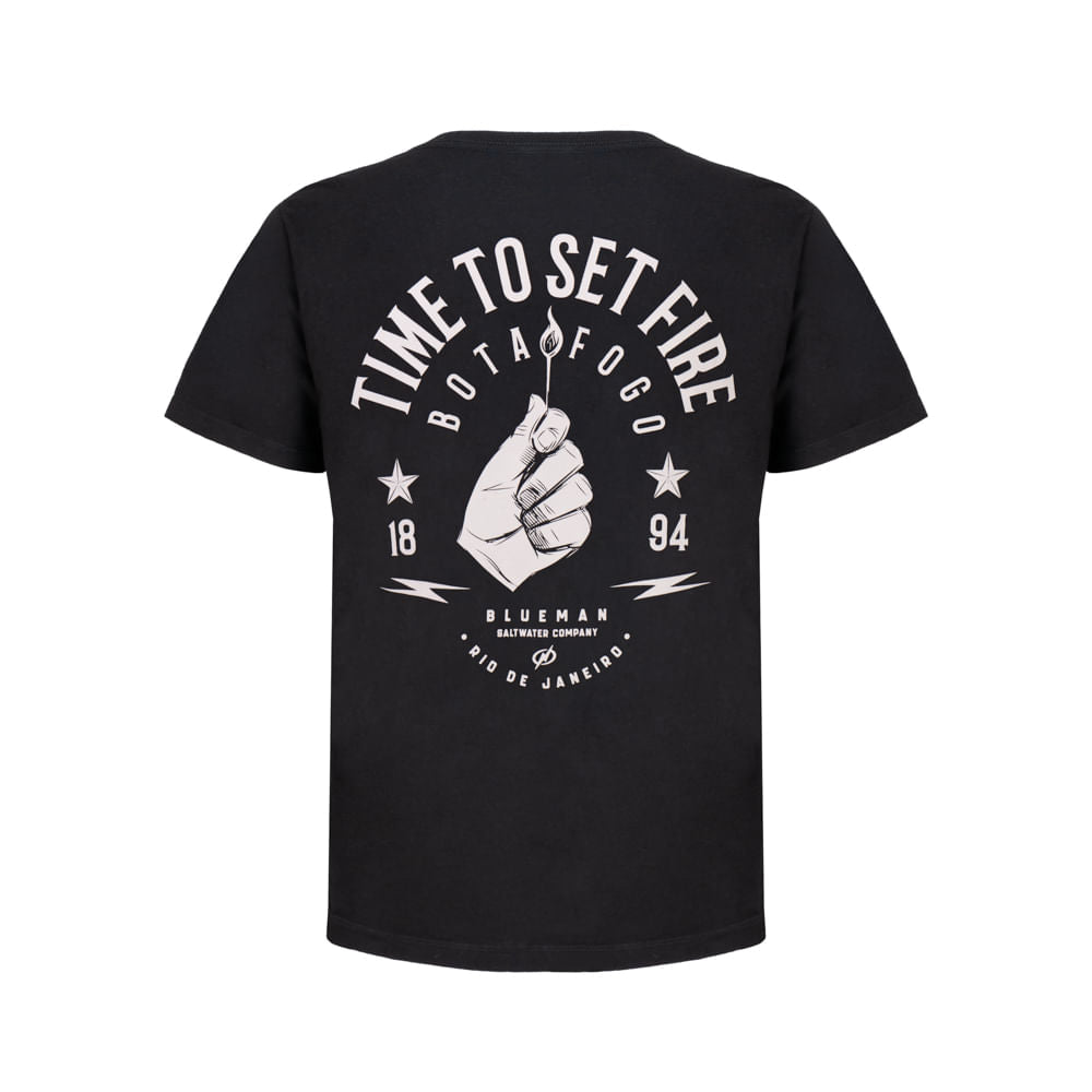 Camiseta Blueman Set Fire BTFG 02 Pré-Jogo Preto Reativo