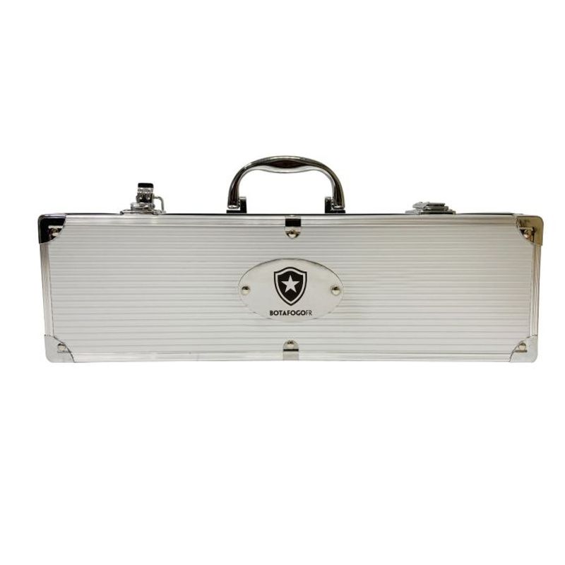 Kit Churrasco Botafogo 4 Peças Inox com Maleta BTF-6028_PAI Único