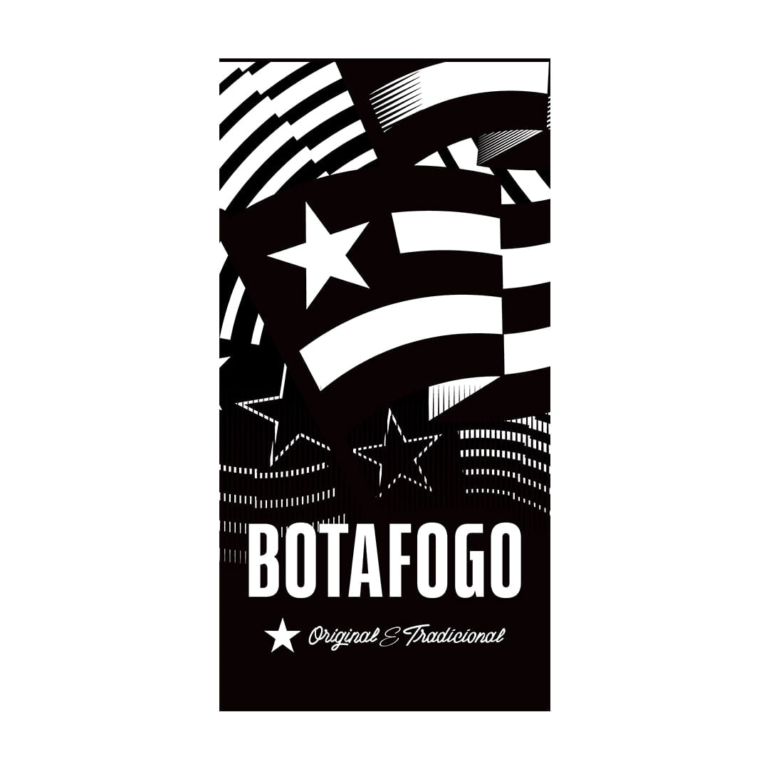 Toalha de Praia Botafogo Bandeira Preto e Branco Dohler Único
