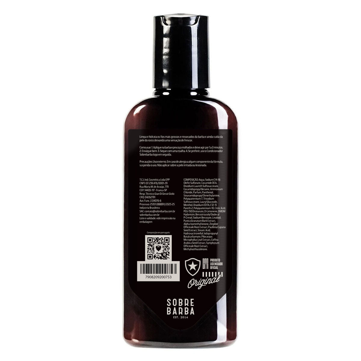 Shampoo de Barba Sobrebarba Lemon Drop Botafogo 140ml Único