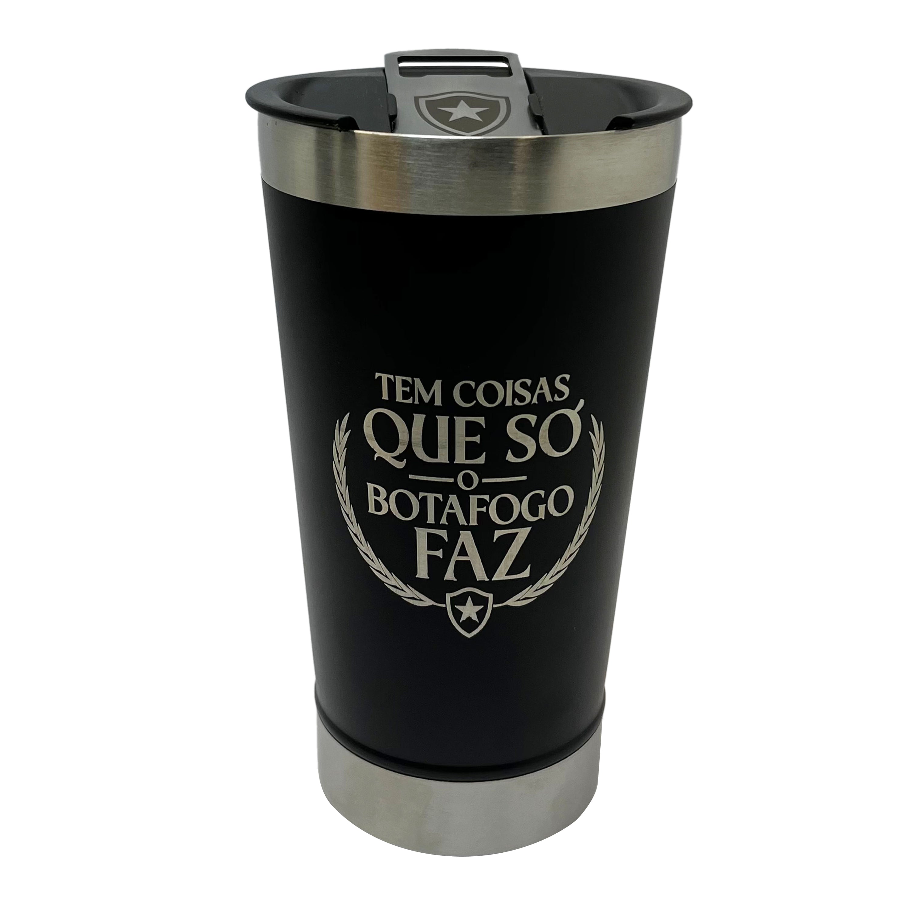 Copo Térmico Preto com Abridor 500ml Libertadores Cebola Brindes Único