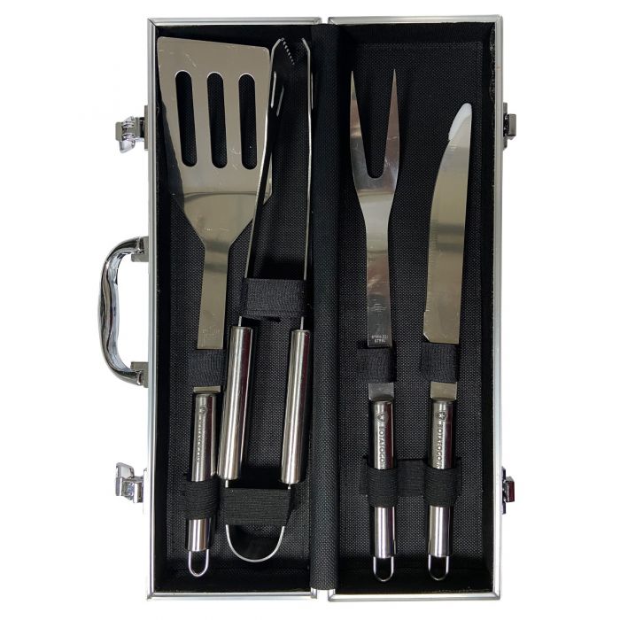 Kit Churrasco Botafogo 4 Peças Inox com Maleta BTF-6028_PAI Único