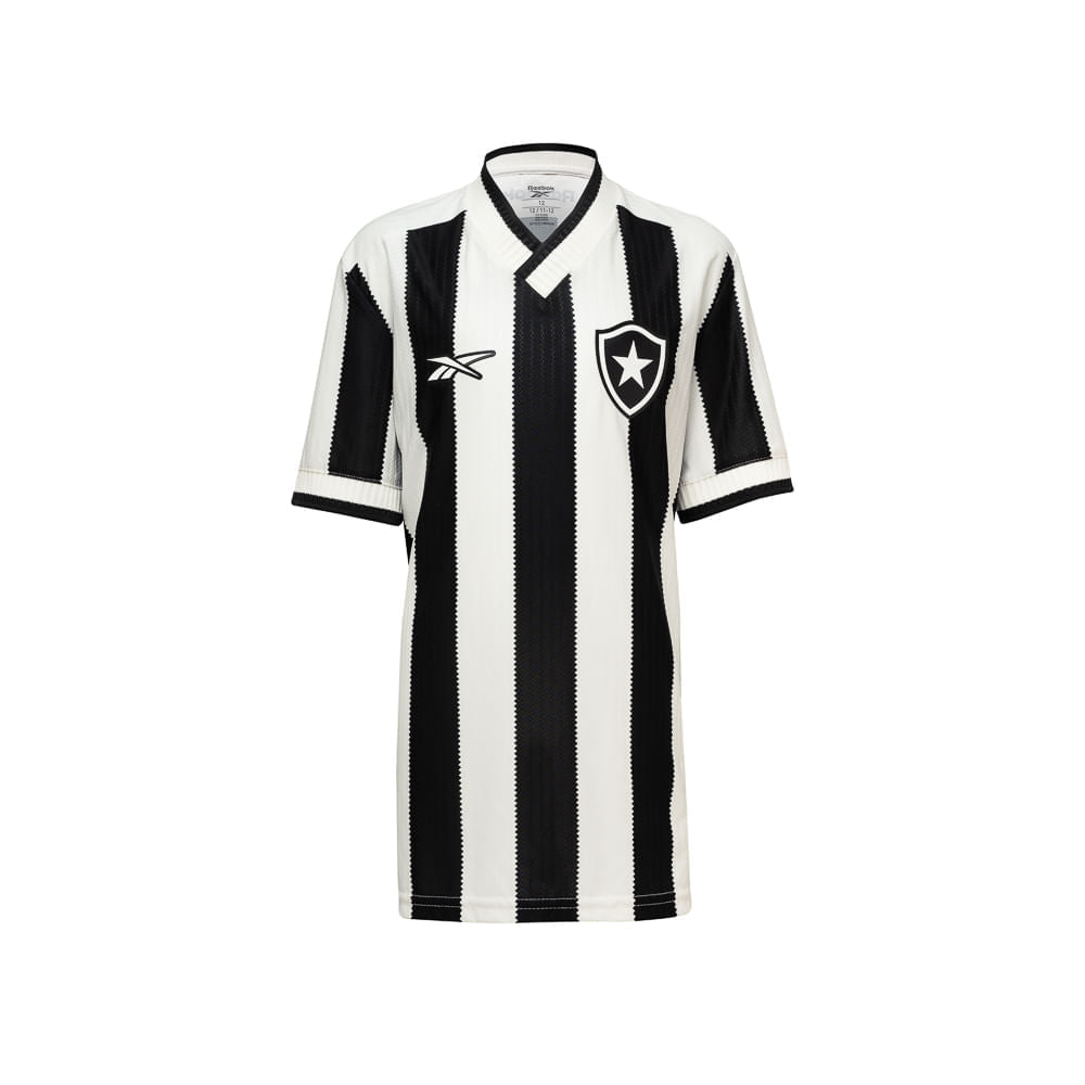 Camisa Botafogo Reebok Home 24/25 Infantil Preta e Branca 9152400096
