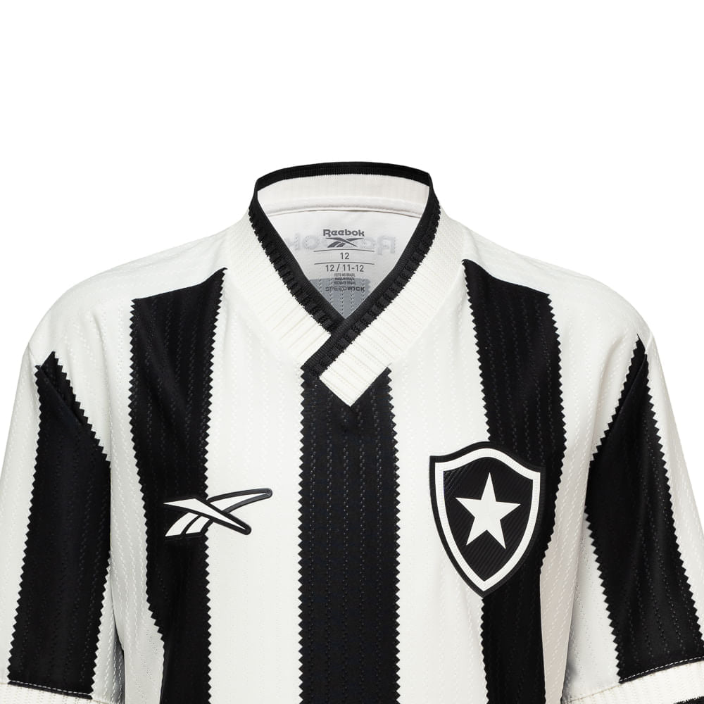 Camisa Botafogo Reebok Home 24/25 Infantil Preta e Branca 9152400096