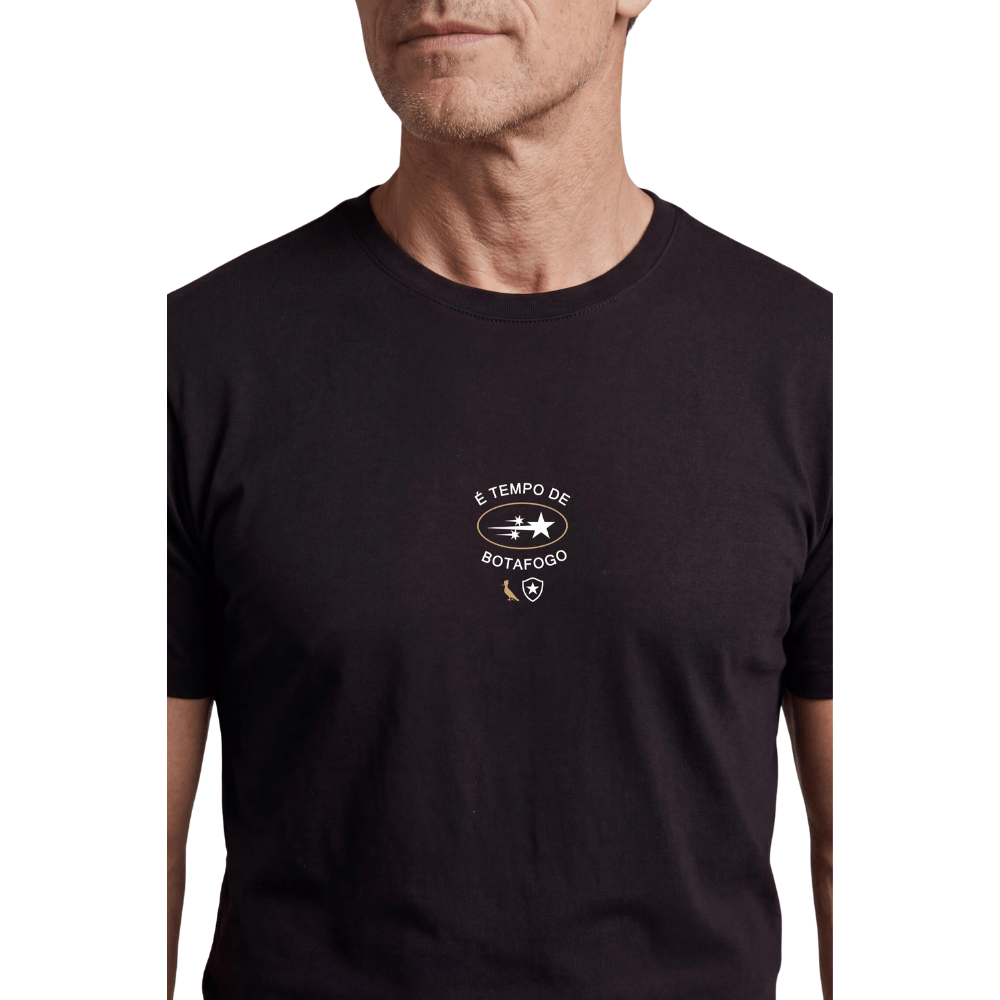Camiseta Reserva Estampada É Tempo de Botafogo Preta