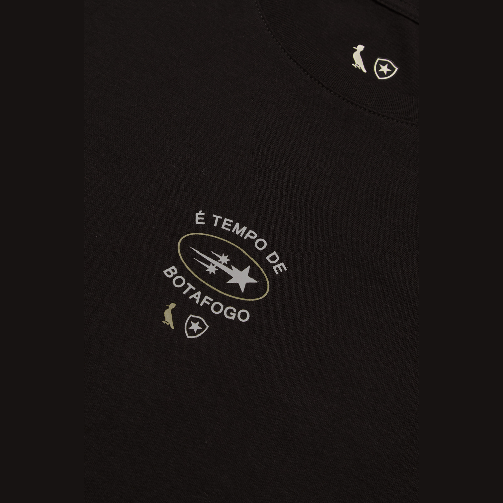 Camiseta Reserva Estampada É Tempo de Botafogo Preta