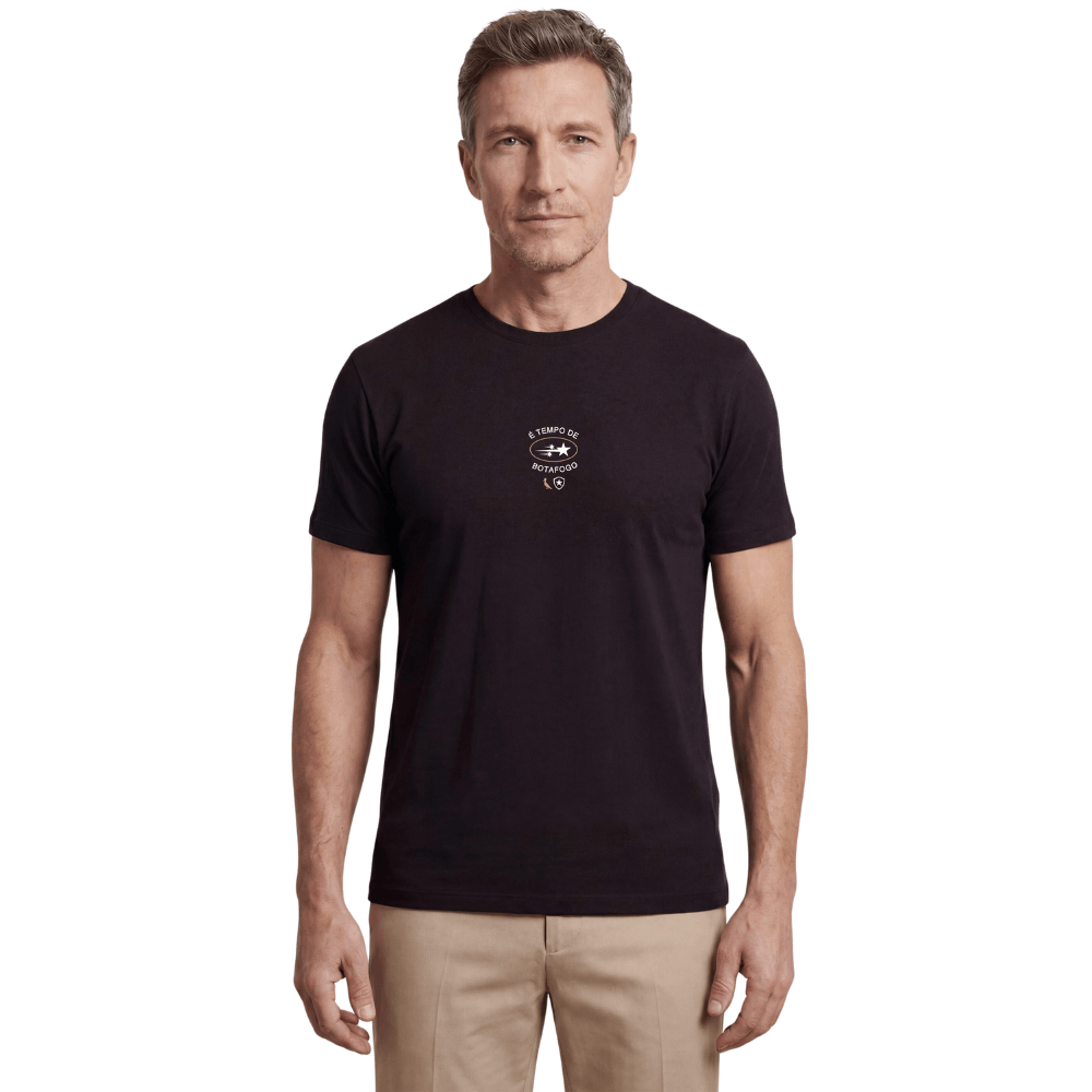 Camiseta Reserva Estampada É Tempo de Botafogo Preta